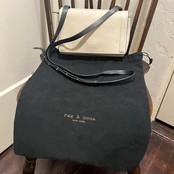 Rag & Bone Aston Mini Crossbody Shoulder Bag in Cream Leather - Picture 1 of 12